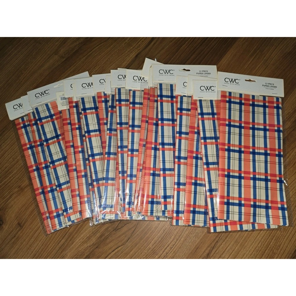 20 Packs Cook With Color 12 Pieces Paper Liners Oil Catcher 11.8x 11.8 Plaid